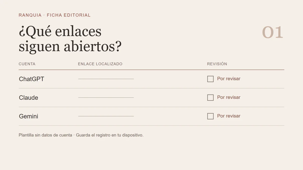 Registro editorial para revisar enlaces compartidos de conversaciones de IA